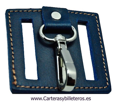 KEY CHAIN METAL WITH PIN BELT LEATHER 