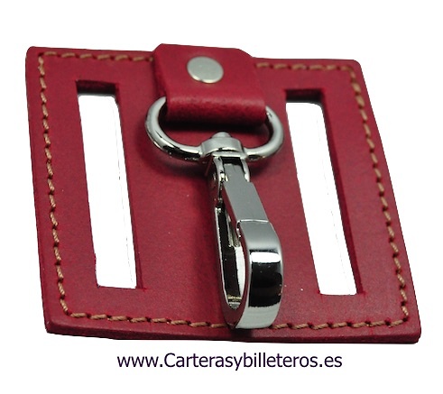 KEY CHAIN METAL WITH PIN BELT LEATHER 