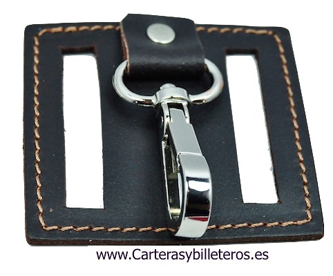 KEY CHAIN METAL WITH PIN BELT LEATHER 