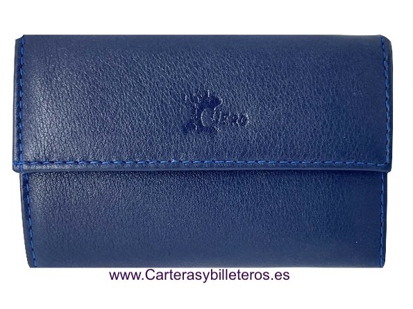 KEY WITH PURSE IN LUXURY LEATHER WITH 6 SNAP MULTISERVICES 