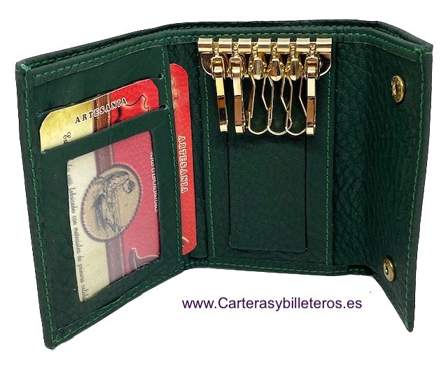 KEY WITH PURSE IN LUXURY LEATHER WITH 6 SNAP MULTISERVICES 