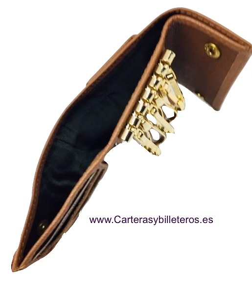 KEY WITH PURSE IN LUXURY LEATHER WITH 6 SNAP MULTISERVICES 