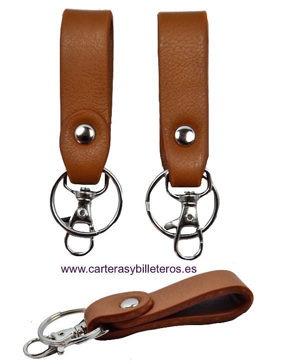 KEYRINGS IMITATION LEATHER WITH RING AND MOSQUETÓN 