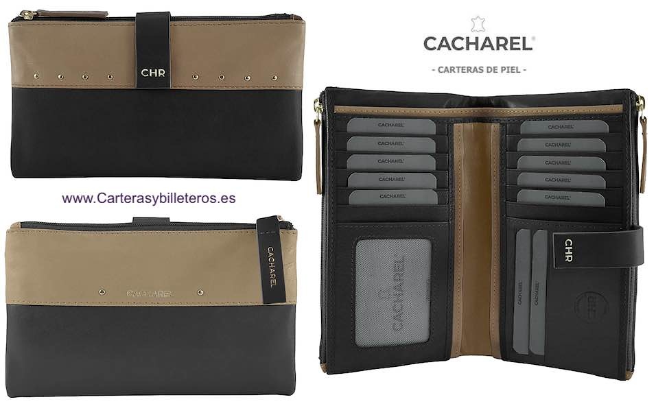 LARGE LEATHER WALLET FOR WOMEN BRAND CACHAREL 