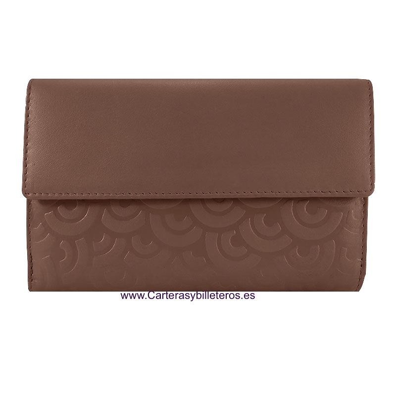 LARGE LEATHER WOMEN'S WALLET WITH SUPER CAPACITY OF CARDS WHEN CARRYING ADDITIONAL REMOVABLE CARD HOLDER = SET TWO PIECES 