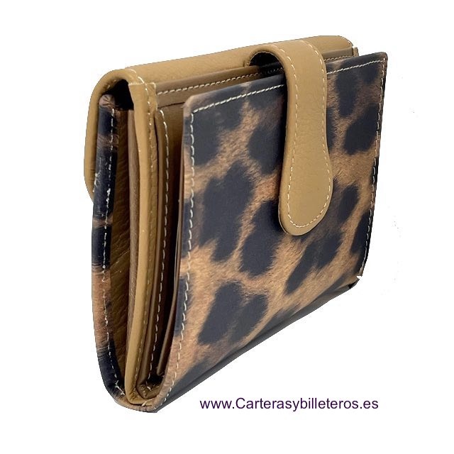 LARGE LEOPARD ANIMAL PRINT WOMEN'S LEATHER 