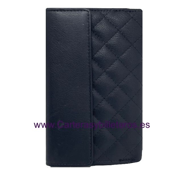 LARGE QUILTED NAPPA NAPPA LEATHER WOMEN'S WALLET WITH COIN POUCH 