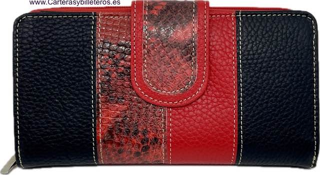 LARGE WALLET FOR WOMAN WITH TRIPLE PURSE FOR MANY LEATHER CARDS 