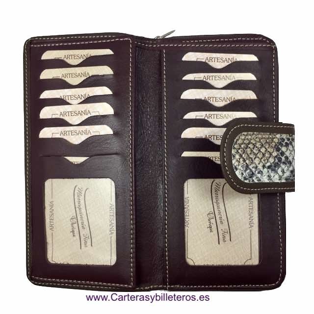 LARGE WALLET WITH PURSE CARD FOR WOMAN IN LEATHER 