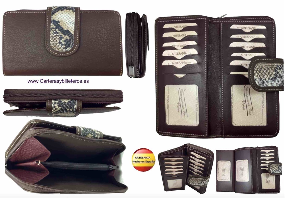 LARGE WALLET WITH PURSE CARD FOR WOMAN IN LEATHER 