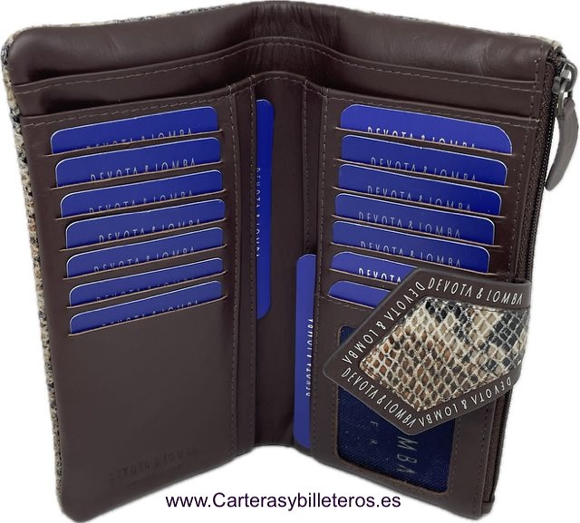 LARGE WOMEN'S LEATHER WALLET WITH DOUBLE WALLET AND LARGE CAPACITY CARD HOLDER 