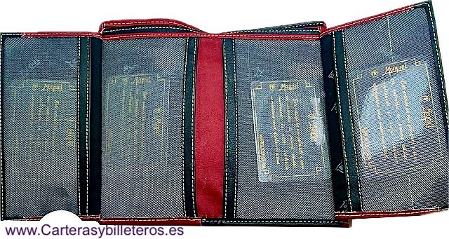 LARGE WOMEN'S WALLET IN RED LEATHER WITH LARGE CARD HOLDER AND COIN PURSE 