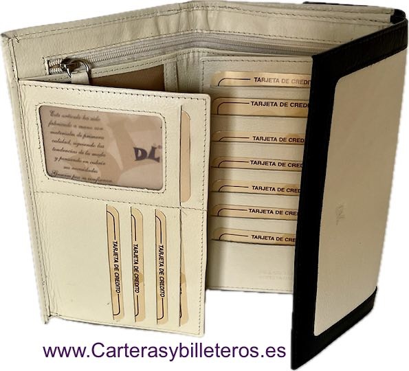 LARGE WOMEN'S WALLET WITH LARGE WALLET PURSE AND LARGE CARD HOLDER ALL IN LEATHER 