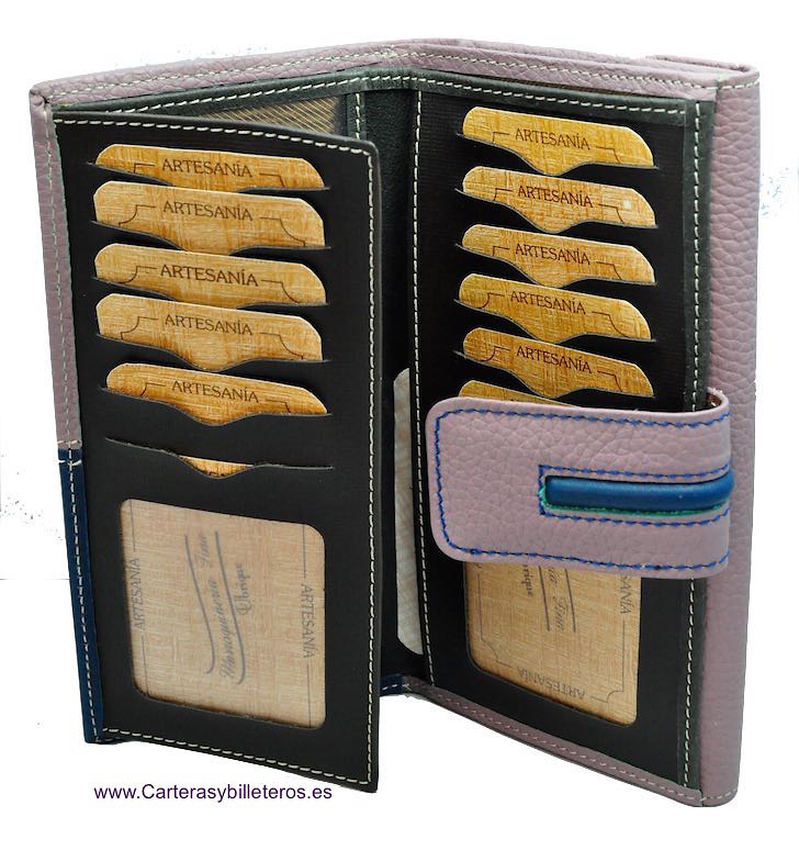 LARGUE WALLET OF WOMAN SKIN MADE IN SPAIN HANDCRAFT 