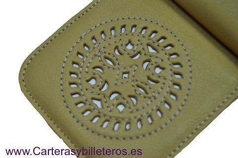 LARGUE WALLET WOMEN'S WITH A LEATHER BOW MADE IN SPAIN 