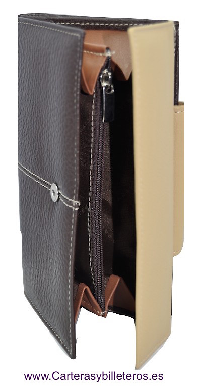 LARGUE WALLET WOMEN'S WITH A LEATHER BOW MADE IN SPAIN 