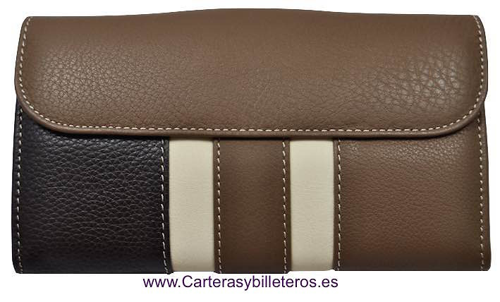 LARGUE WALLET WOMEN'S WITH A LEATHER BOW MADE IN SPAIN 