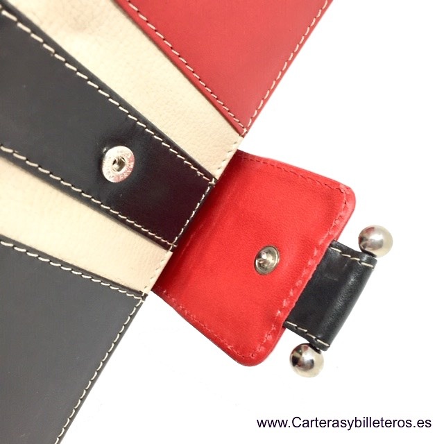 LARGUE WALLET WOMEN'S WITH A LEATHER BOW MADE IN SPAIN 