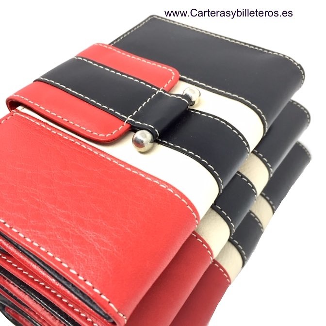 LARGUE WALLET WOMEN'S WITH A LEATHER BOW MADE IN SPAIN 