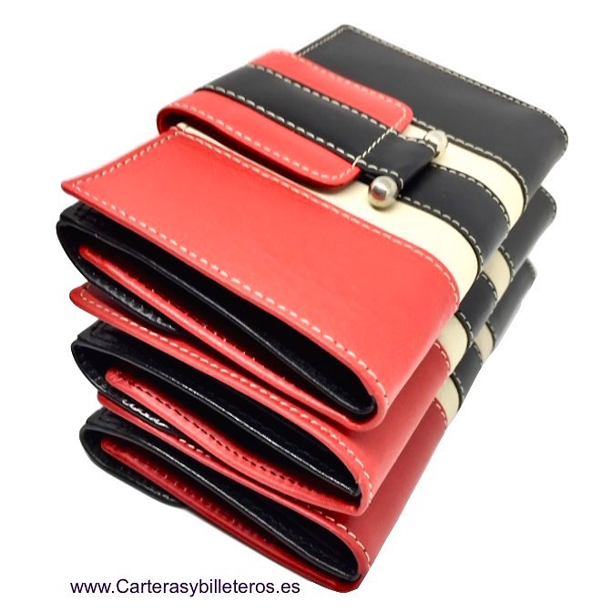 LARGUE WALLET WOMEN'S WITH A LEATHER BOW MADE IN SPAIN 