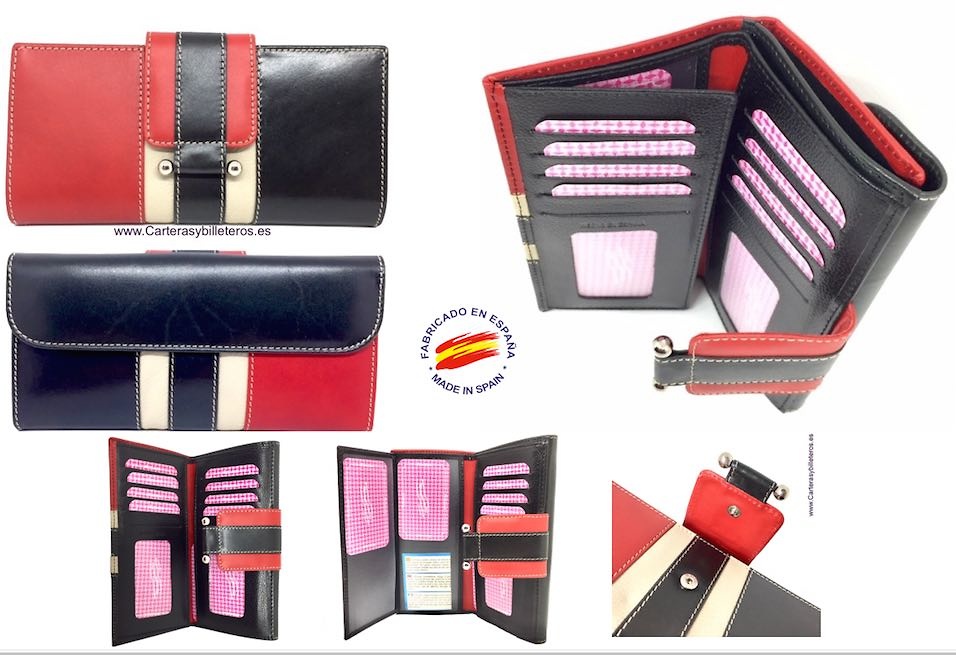 LARGUE WALLET WOMEN'S WITH A LEATHER BOW MADE IN SPAIN 