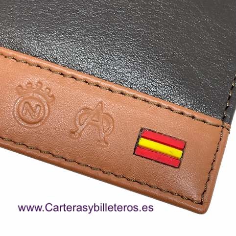 LEATHER AND WALLET WITH FLAG FOR 8 CARDS AND EXTERIOR CLOSURE HIGH QUALITY 