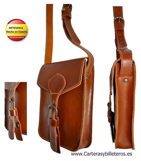 LEATHER BAG MAN WITH DOUBLE LOCK 