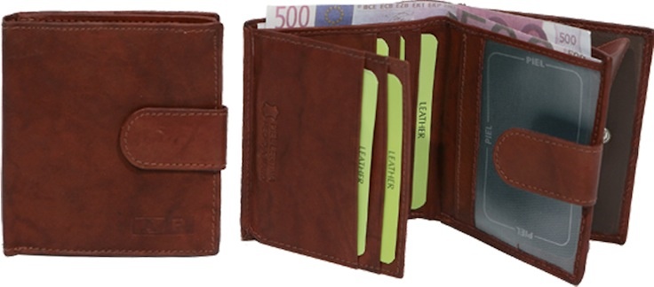 PORTFOLIO BILLFOLD OF SKIN FOR MAN WITH STRAP CLOSURE TO PRESSURE 