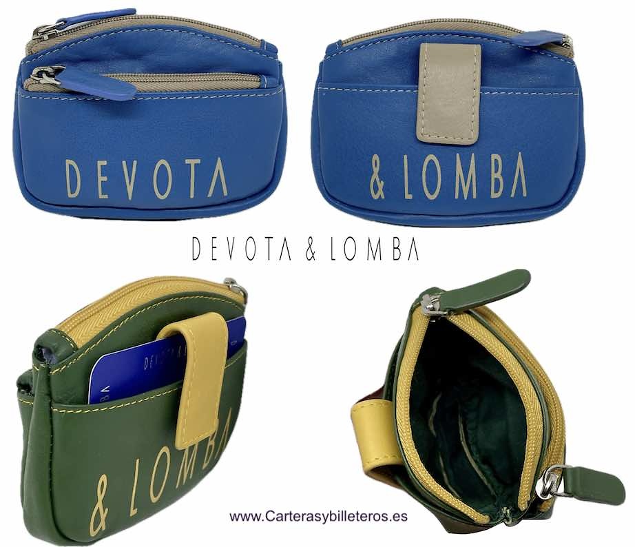 LEATHER CARD HOLDER PURSE WITH THREE COMPARTMENTS BY DEVOTA & LOMBA 