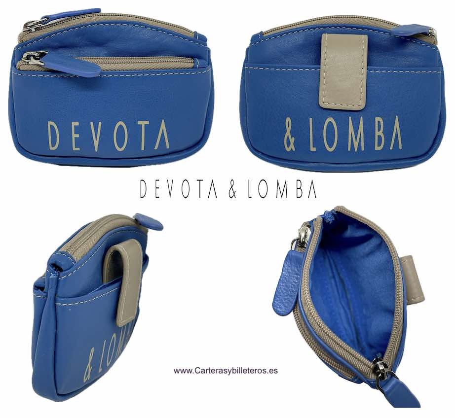 LEATHER CARD HOLDER PURSE WITH THREE COMPARTMENTS BY DEVOTA & LOMBA 