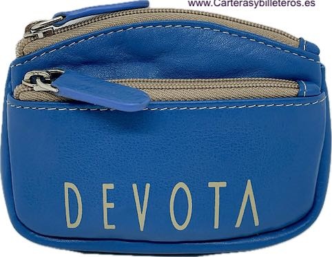 LEATHER CARD HOLDER PURSE WITH THREE COMPARTMENTS BY DEVOTA & LOMBA 