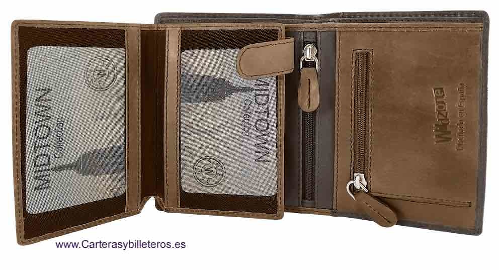 LEATHER CARD HOLDER WITH ZIPPER PURSE and RFID Security system 