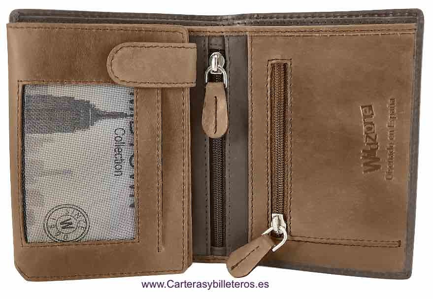 LEATHER CARD HOLDER WITH ZIPPER PURSE and RFID Security system 