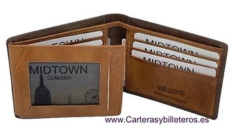 LEATHER CARD WALLET TWO TONE AND RFID 