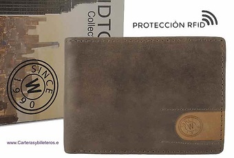 LEATHER CARD WALLET TWO TONE AND RFID 