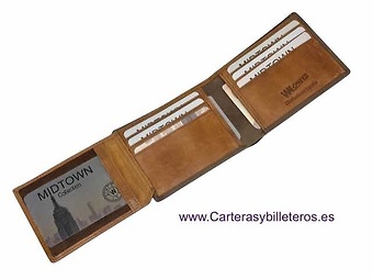 LEATHER CARD WALLET TWO TONE AND RFID 