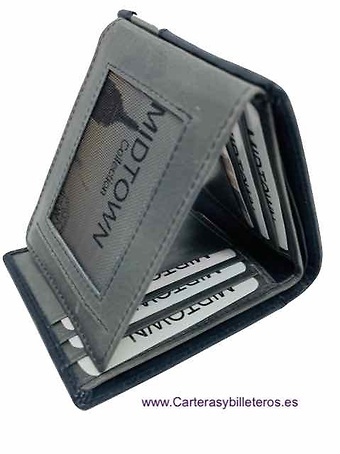 LEATHER CARD WALLET TWO TONE AND RFID 