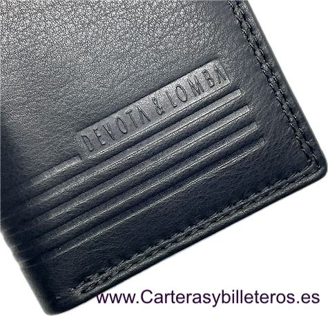 LEATHER CARD WALLET WALLET WITH EMBOSSED RIBBED DECORATION 