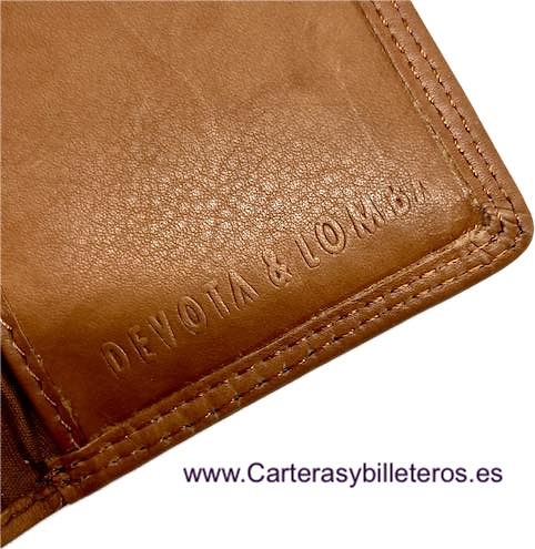 LEATHER CARD WALLET WALLET WITH EMBOSSED RIBBED DECORATION 