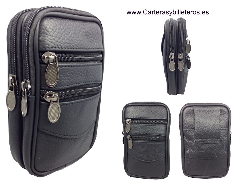 LEATHER COVER BAG TO CARRY WAIST WITH FOUR POCKETS 