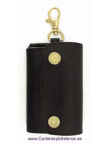 LEATHER KEY RING WITH OUTER CARPET 