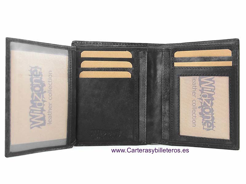 LEATHER MAN CARD HOLDER AND WALLET WITH A WEAR EFFECT 