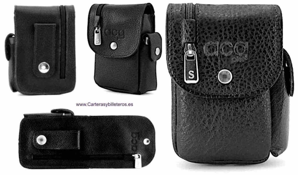 LEATHER POCKET WITH WALLET POCKET AND LIGHTER HOLDER - 7 colors - 