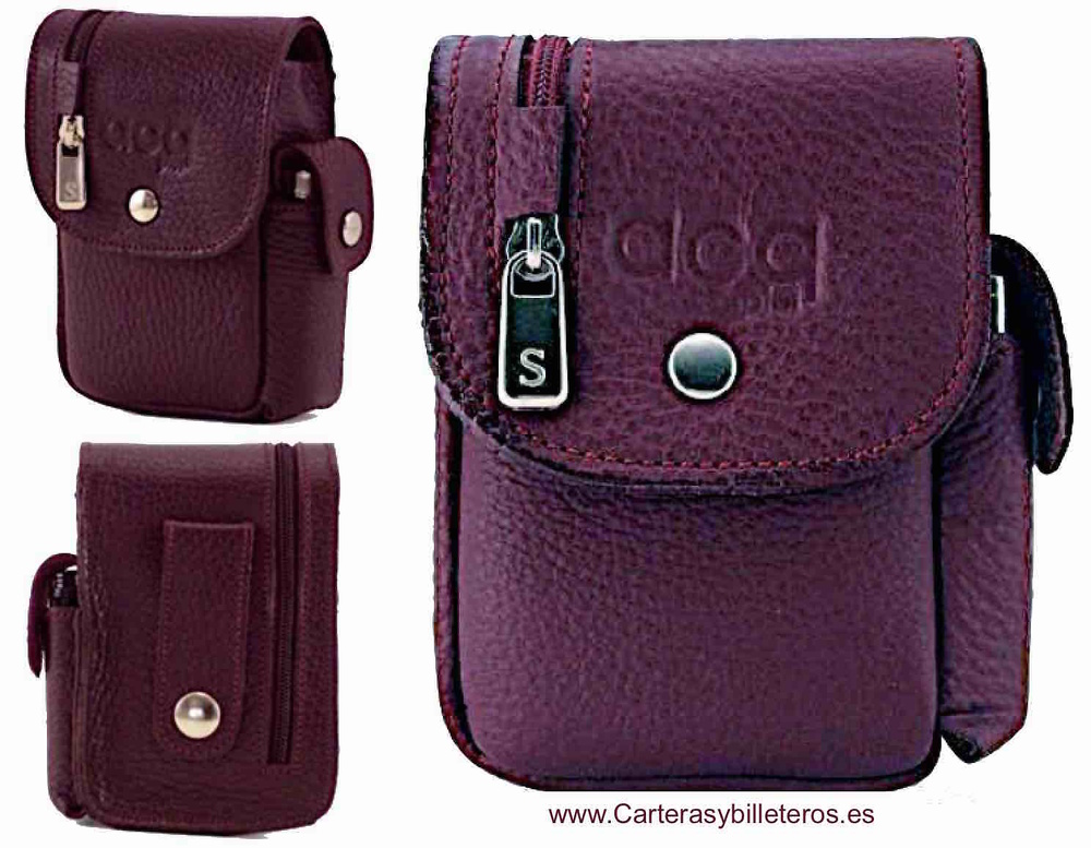 LEATHER POCKET WITH WALLET POCKET AND LIGHTER HOLDER - 7 colors - 