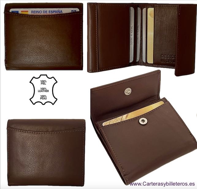 LEATHER PURSE WALLET WITH FOLDED WALLET AND OUTER COIN PURSE 