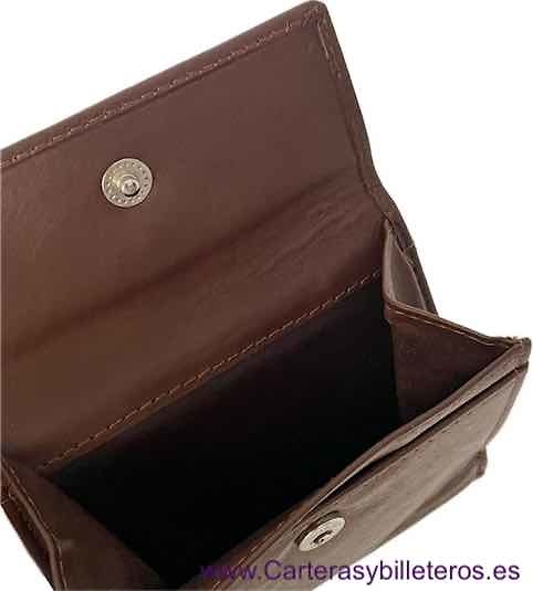 LEATHER PURSE WALLET WITH FOLDED WALLET AND OUTER COIN PURSE 