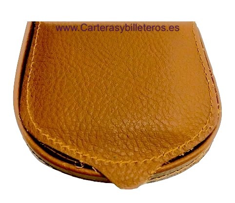 LEATHER PURSE WITH POCKET AND EMBOSSED HORSE 