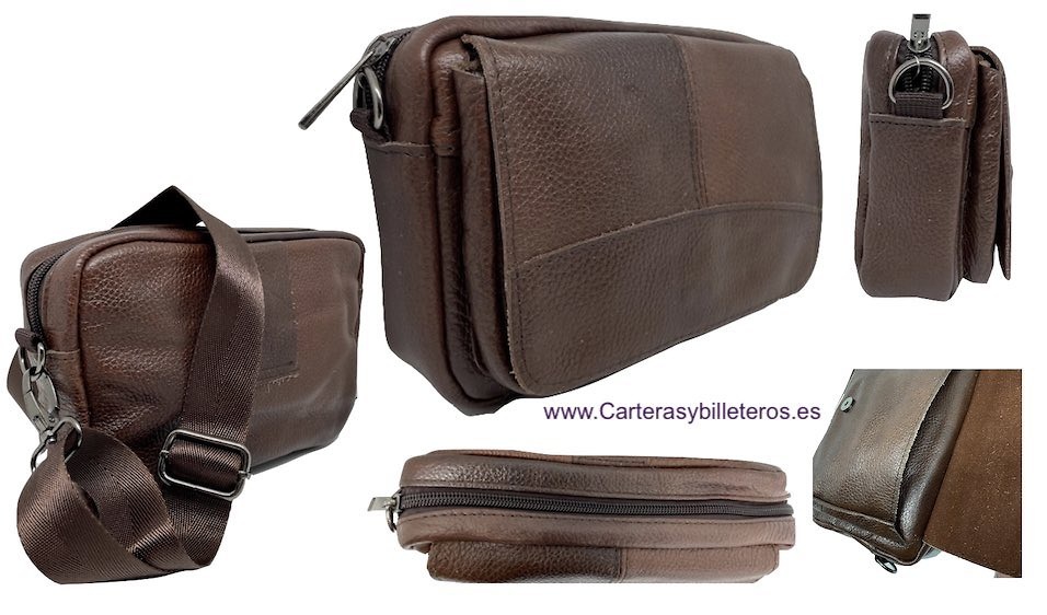 LEATHER SHOULDER AND WAIST CROSSBODY BAG 