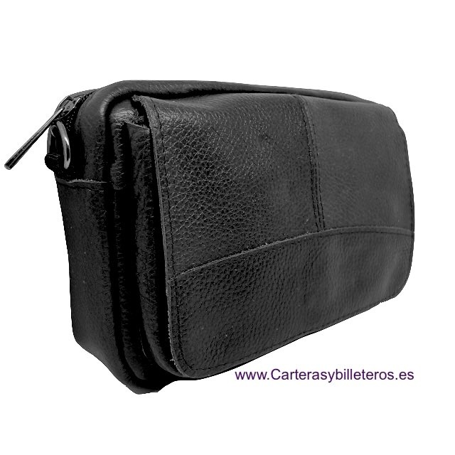 LEATHER SHOULDER AND WAIST CROSSBODY BAG 