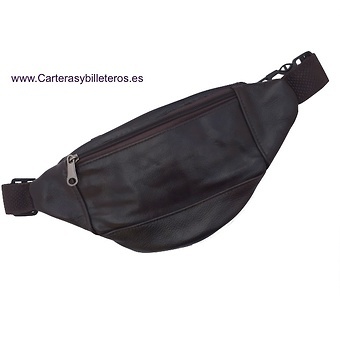 LEATHER WAIST BAG WITH FOUR POCKETS 